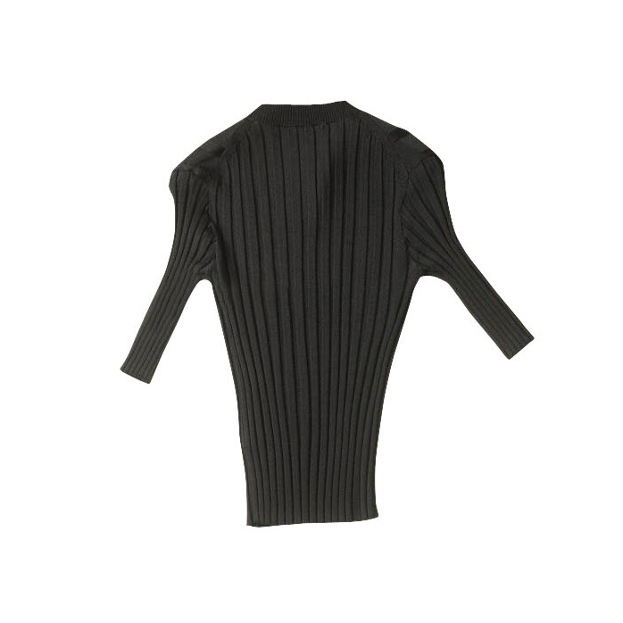 Céline Ribbed Knit Short-Sleeve Front Zip Top – evaChic