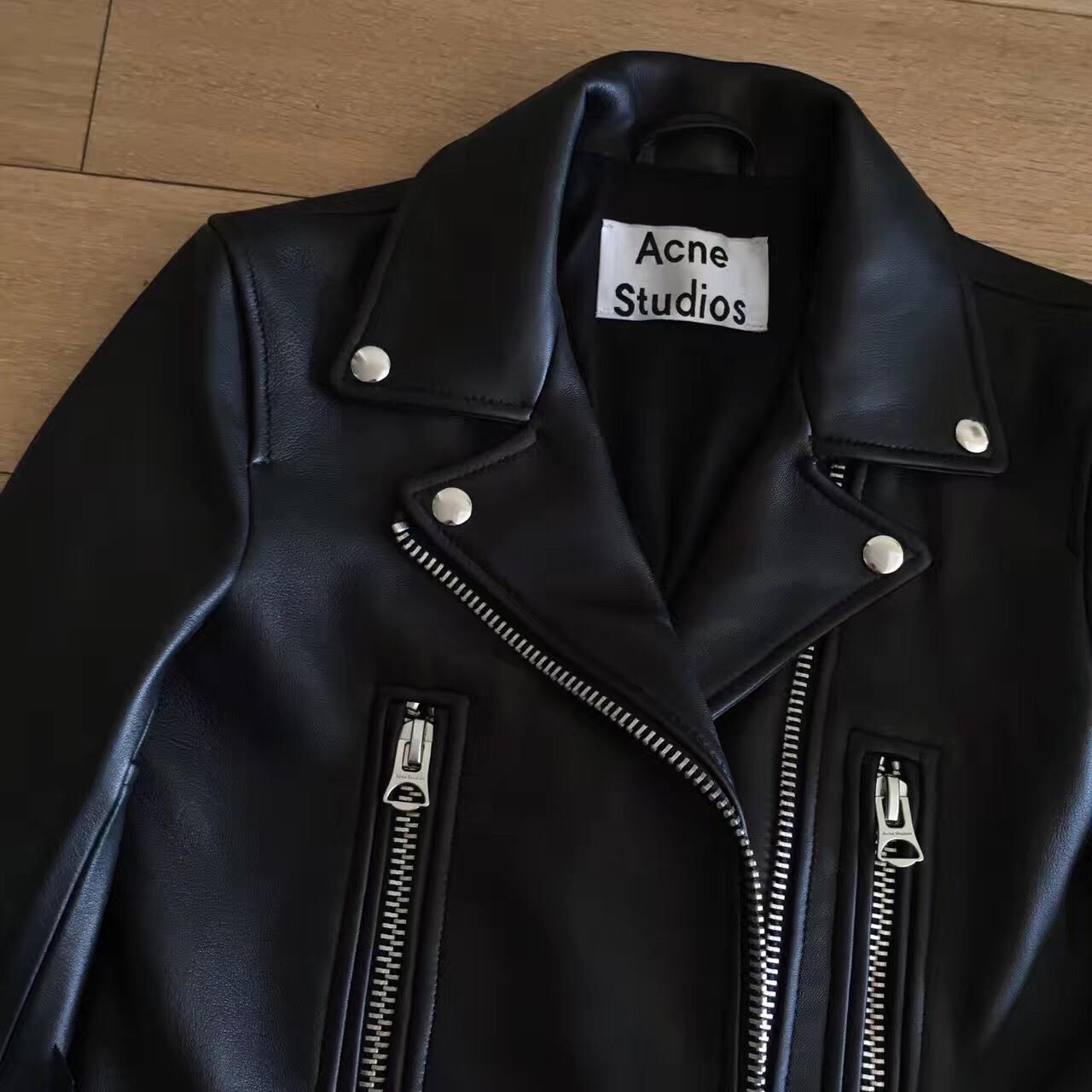 Download Acne Studios Mock Leather Biker Jacket - evaChic