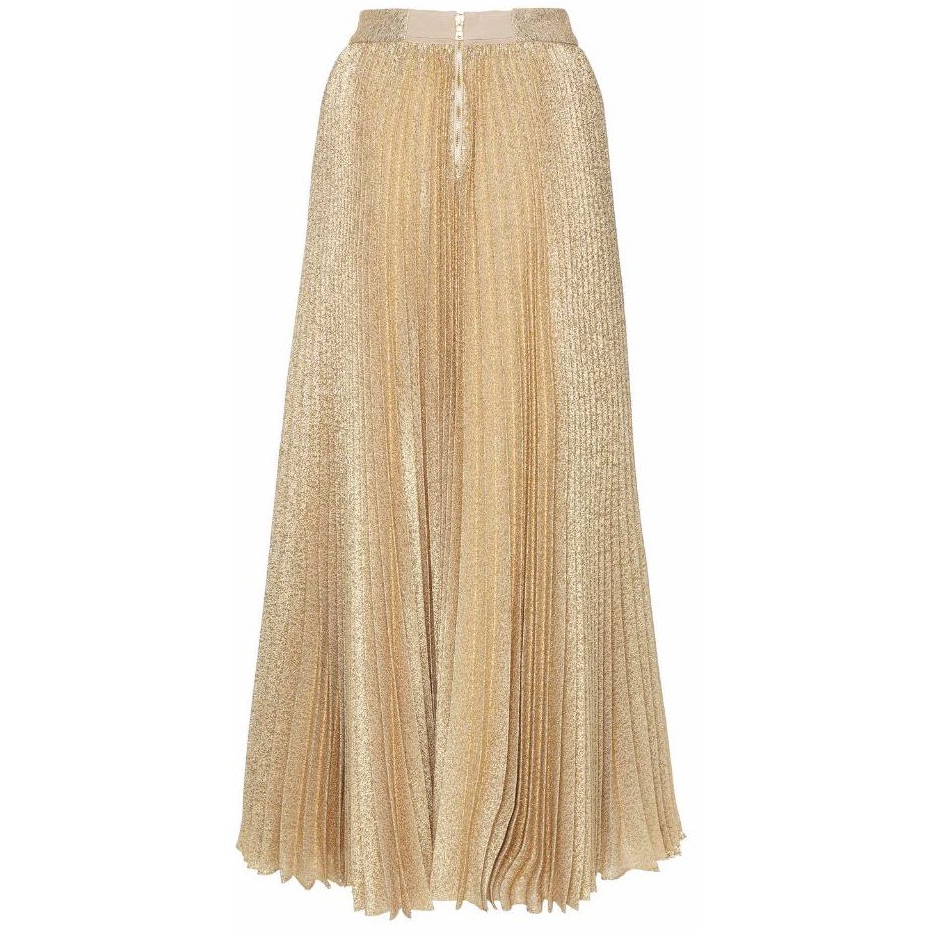 Alice and olivia 2024 gold pleated skirt