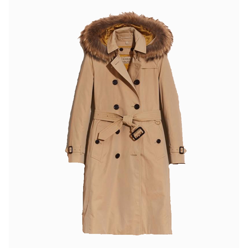 burberry coat with fur hood