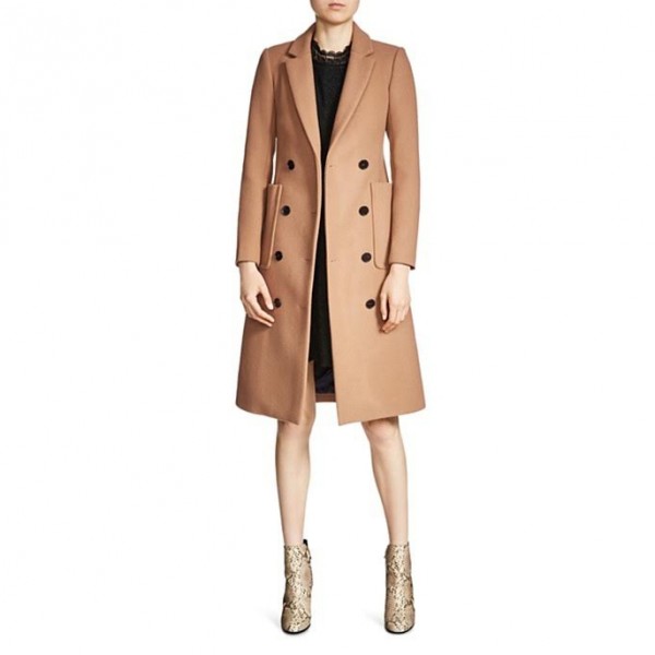  Maje  Galerie Wool Cashmere Double Breasted Coat evaChic