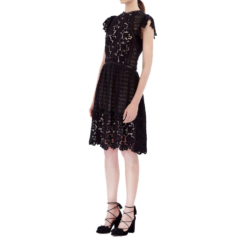 Rebecca Taylor Short Sleeve Lace Mix Dress – evaChic