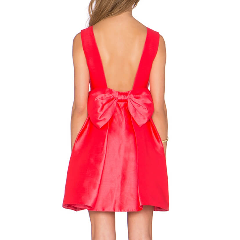 Kate Spade Bow-Embellished Open Back Mini Dress