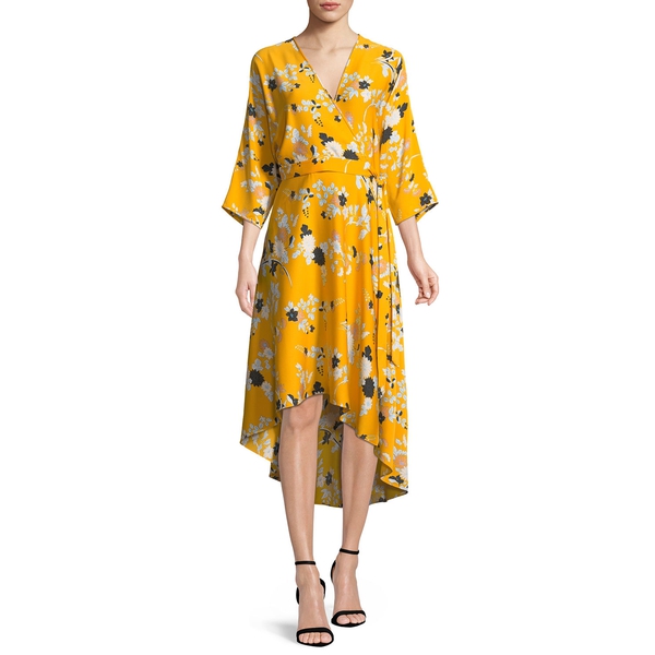 Diane von Furstenberg Asymmetric Floral Wrap Dress – evaChic
