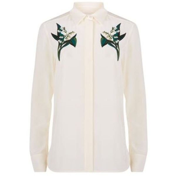Stella McCartney Arlo Floral Embroidery Silk Shirt – evaChic