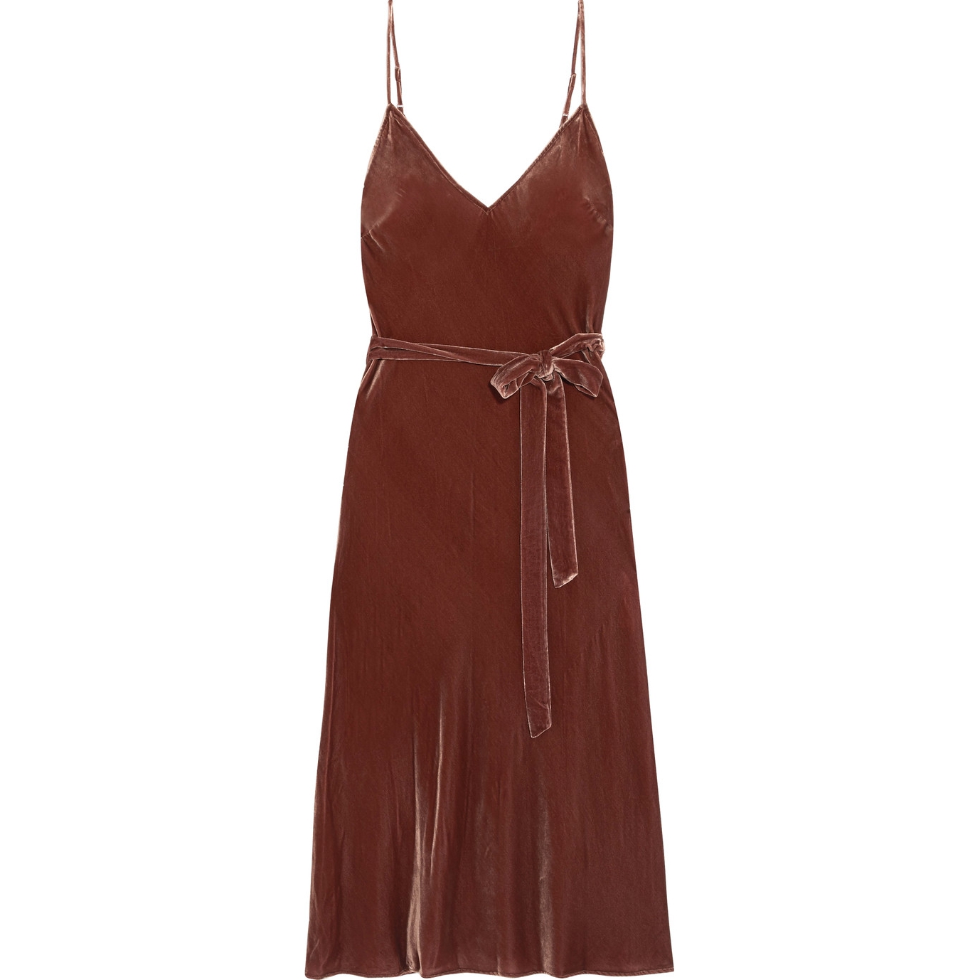 Frame Belted Velvet Midi Slip Dress 1 1