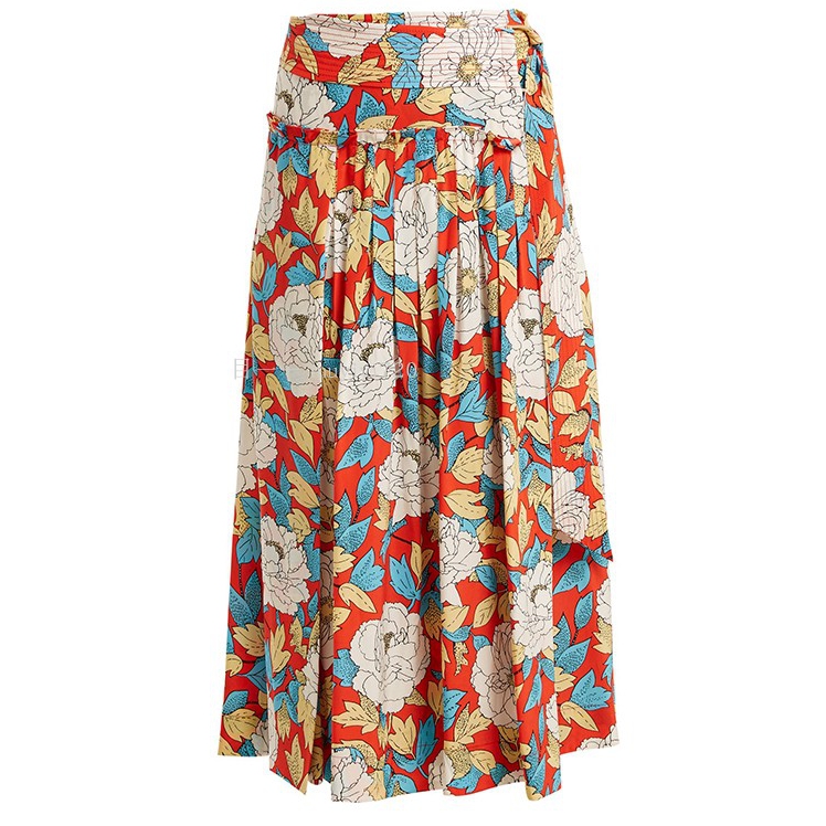 Diane von Furstenberg Boswell Poppy Floral Silk Midi Wrap Skirt – evaChic