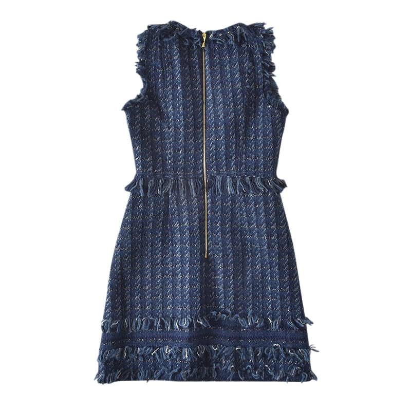 Kate Spade Madison Avenue Fringe V-Neck Tweed Dress – evaChic