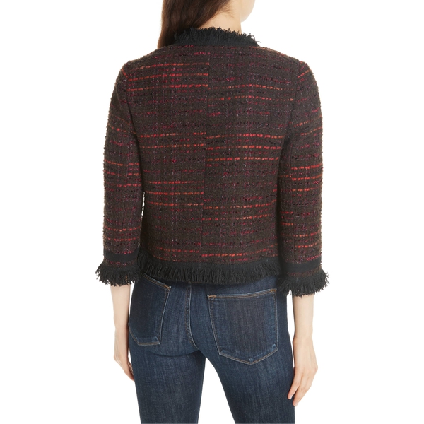 Kate Spade Multi Tweed Fringe Jacket – evaChic