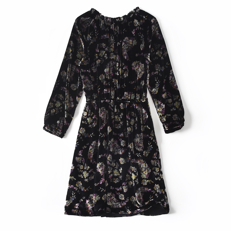 Rebecca Taylor Long-Sleeve Jewel Paisley Velvet Dress – evaChic