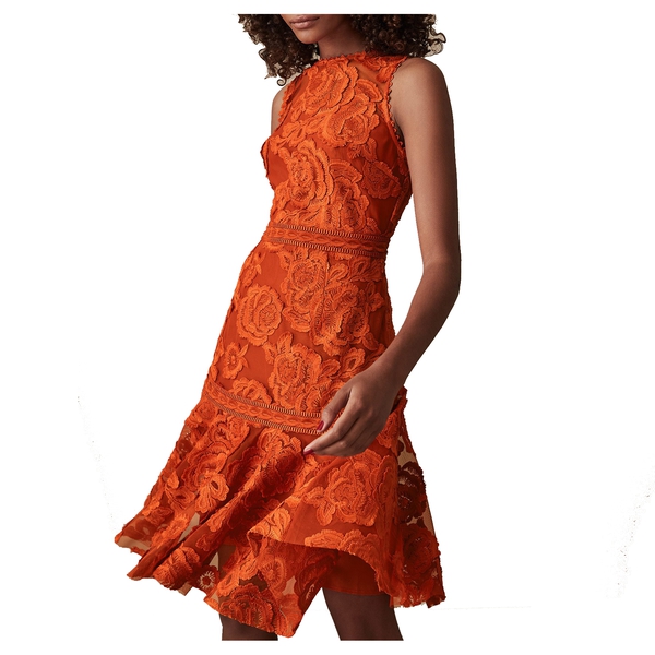 orange dress reiss