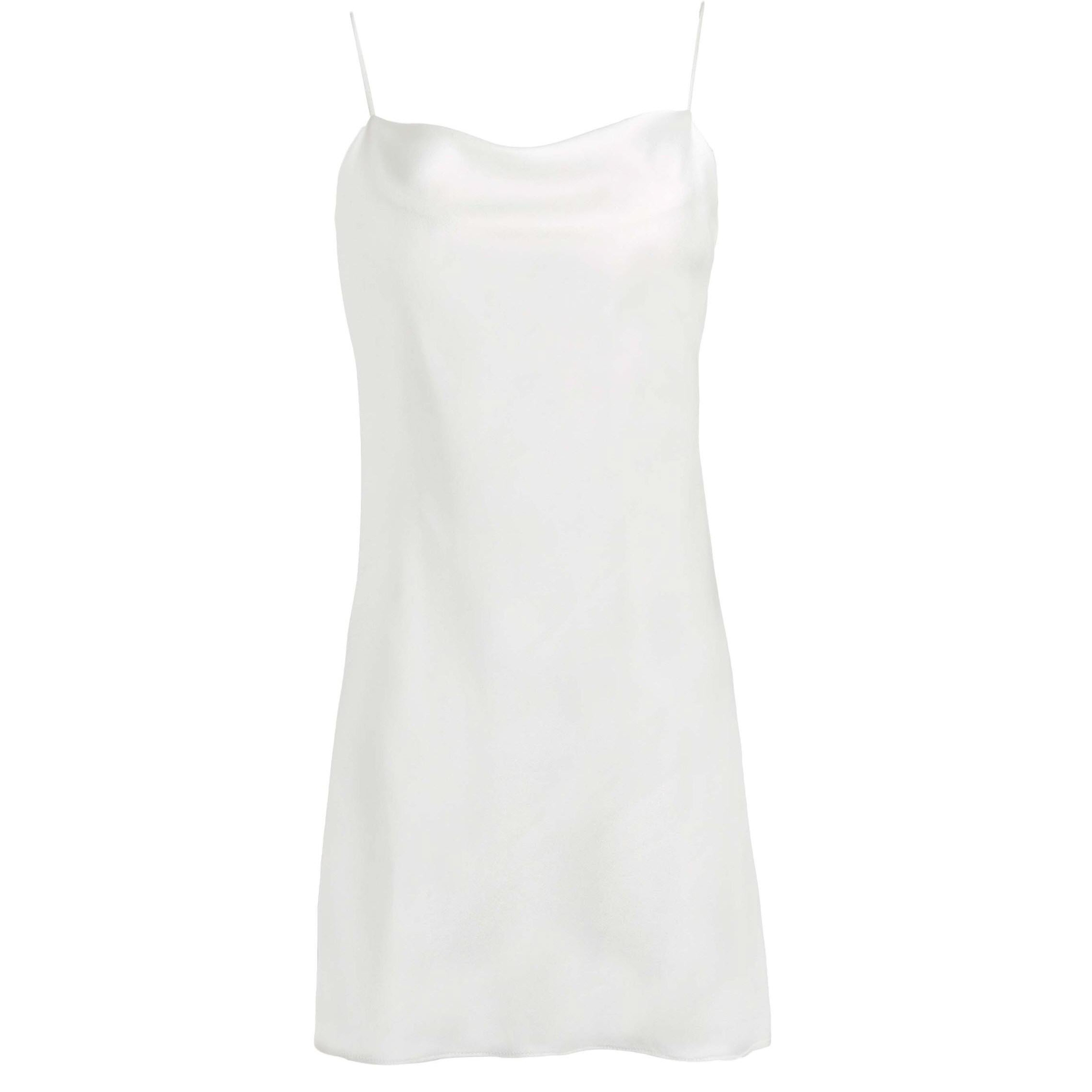 Harmony Mini Slip Dress In Off White
