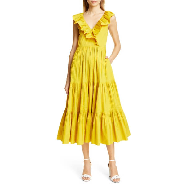 Kate Spade New York Sleeveless Tiered Poplin Midi Dress – evaChic