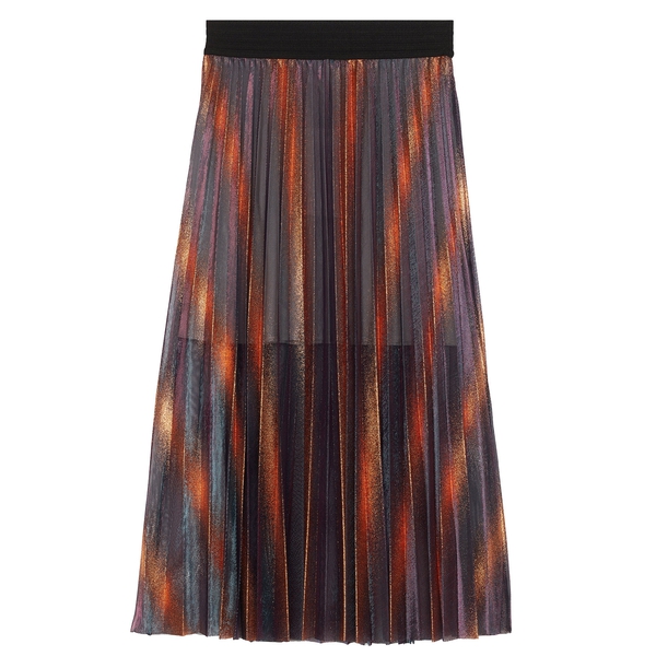 Maje Jaja Pleated Iridescent Long Skirt – evaChic