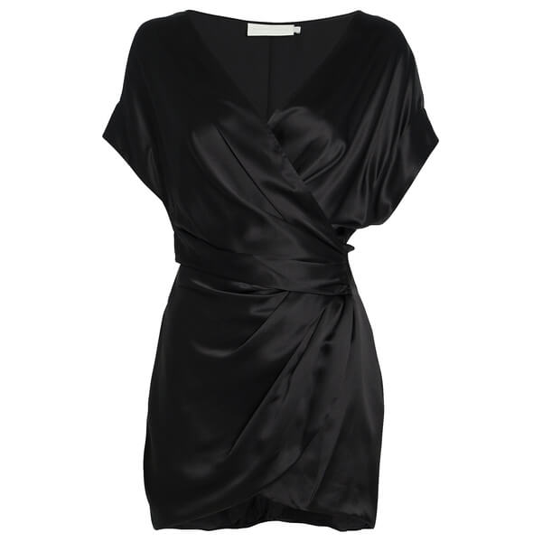 Michelle Mason Draped Wrap-Effect Silk-Satin Mini Dress – evaChic