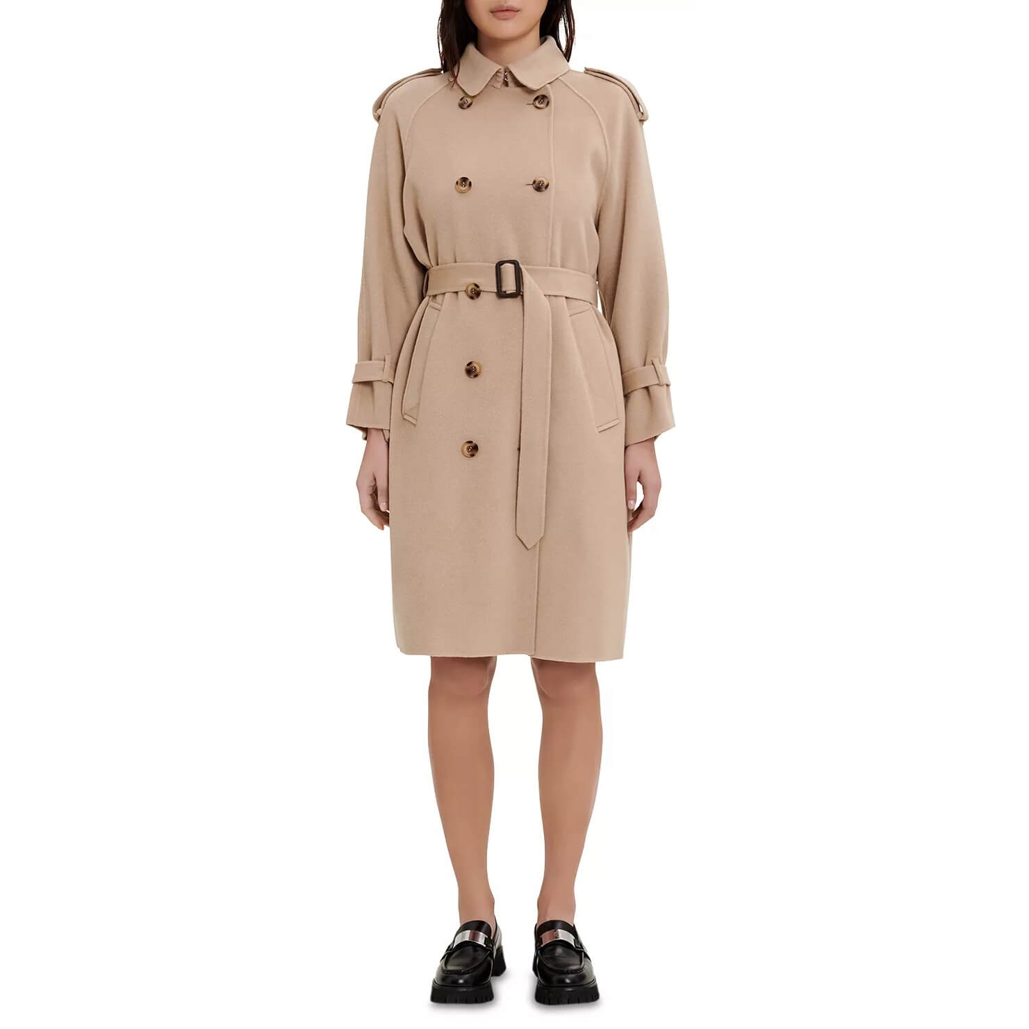 Maje Grenchman Double-Faced Wool-Blend Trenchcoat – evaChic