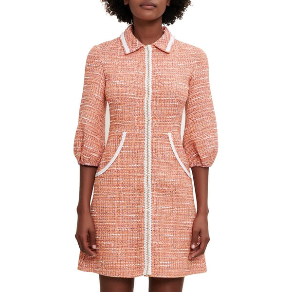 Maje Rimoda Three-Quarter Sleeve Tweed Dress – evaChic
