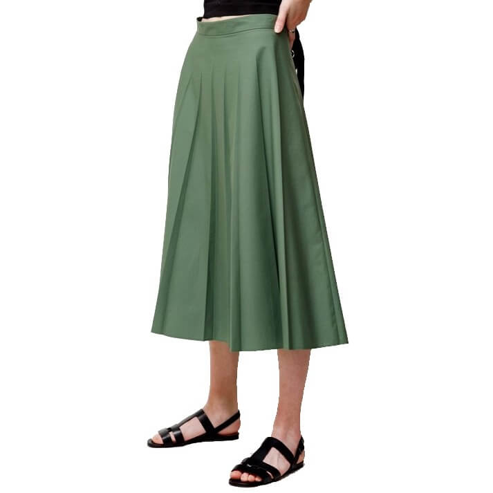 Margaret Howell Fade Out Pleat Cotton-Blend Skirt – evaChic
