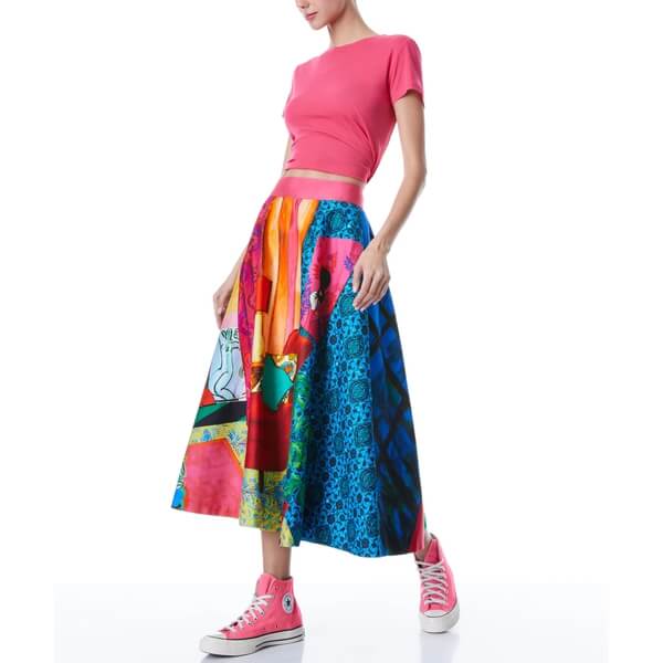 Alice + Olivia Earla The Parlour High-Waist Midi Skirt – evaChic